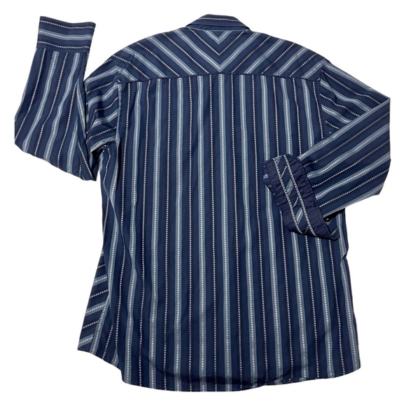ZAGARI Navy Blue Striped Shirt | XL - Picture 2 of 8